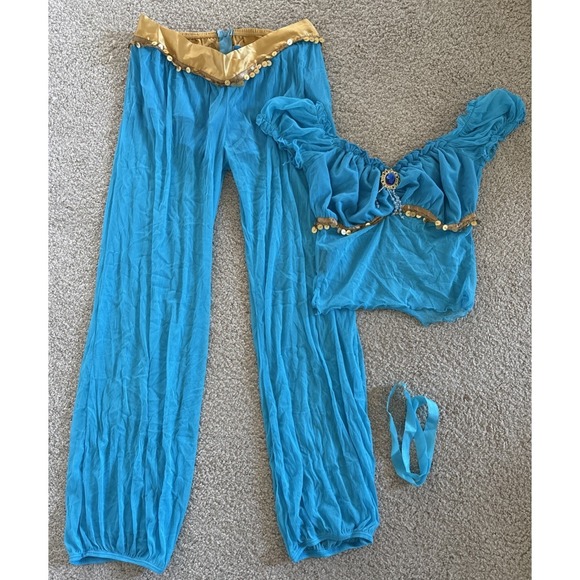 Leg Avenue 83857 Jasmine Arabian Beauty Turquoise 3 Piece Costume Cosplay Sz M - Picture 3 of 8